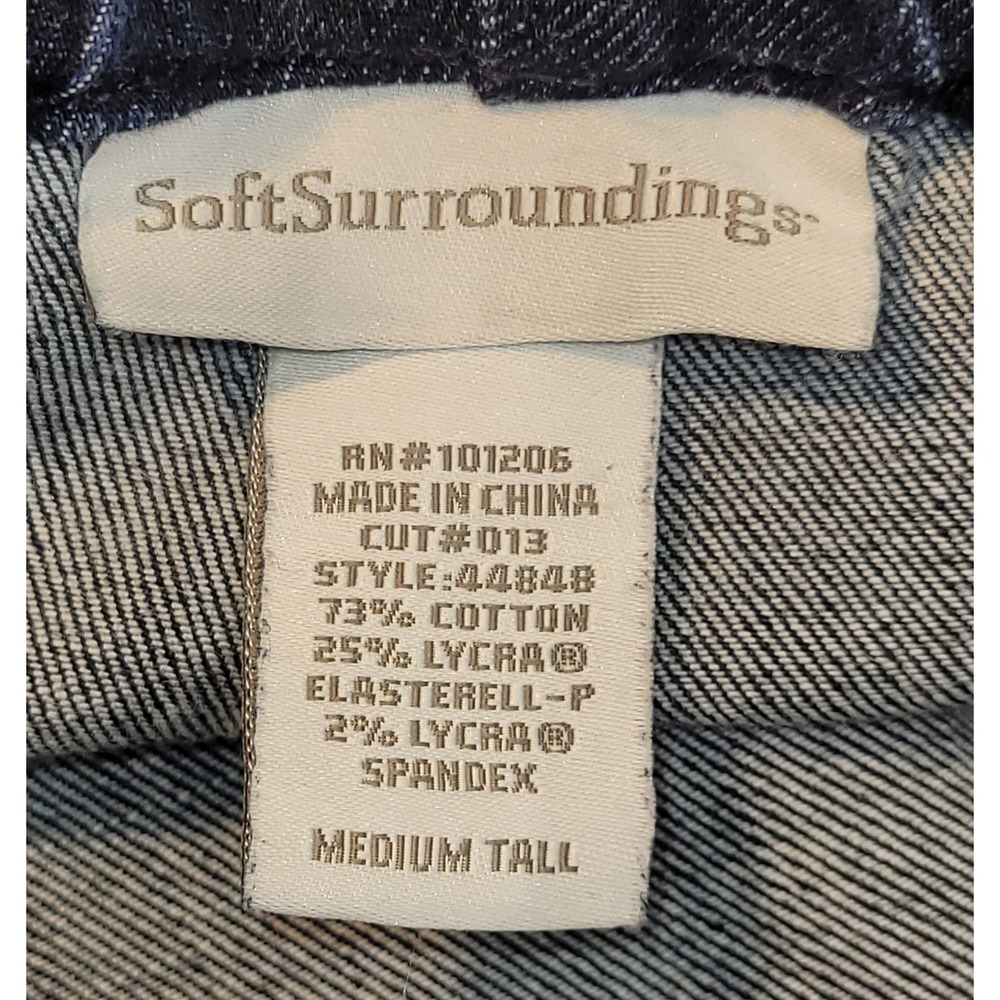 Soft Surroundings Dark Indigo Denim Pull On Leggings Size Medium Tall 44848 - Picture 2 of 14